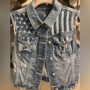Miss me Stars and Stripes denim vest